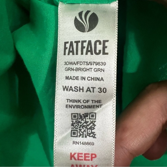 Fat Face Brady Broderie 8 Green 100% Cotton Tiered Eyelet Boho Cottagecore Dress - Picture 8 of 11